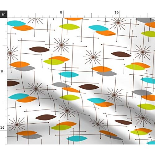 Spoonflower Fabric - Mid Century Modern, Orbs, Large Scale, Starbu...