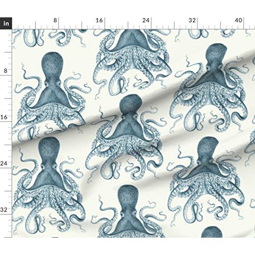 Spoonflower Fabric - Octopus Sea Coastal Nautical Vintage Beach Su...