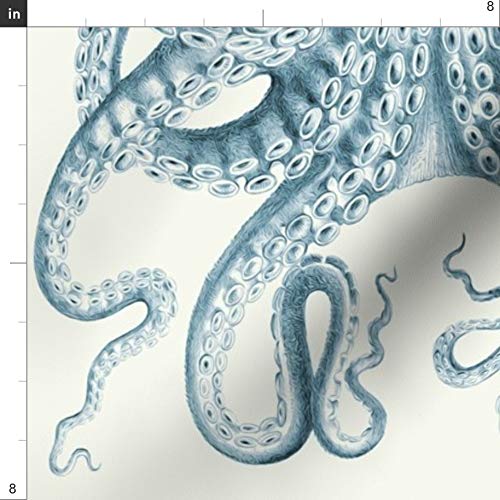 Spoonflower Fabric - Octopus Sea Coastal Nautical Vintage Beach Su...