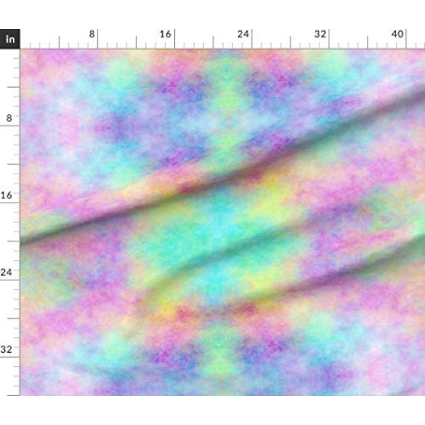 Spoonflower Fabric - Opal, Pastel, Rainbow, Watercolor, Unicorn, M...