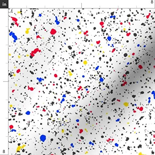 Spoonflower Fabric - Paint Splatter Abstract Geometric Color 1980s...