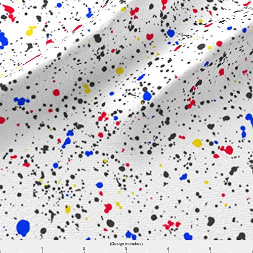Spoonflower Fabric - Paint Splatter Abstract Geometric Color 1980s...