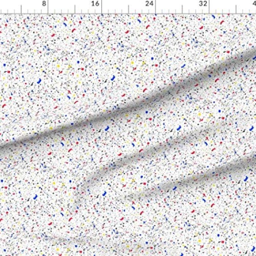 Spoonflower Fabric - Paint Splatter Abstract Geometric Color 1980s...