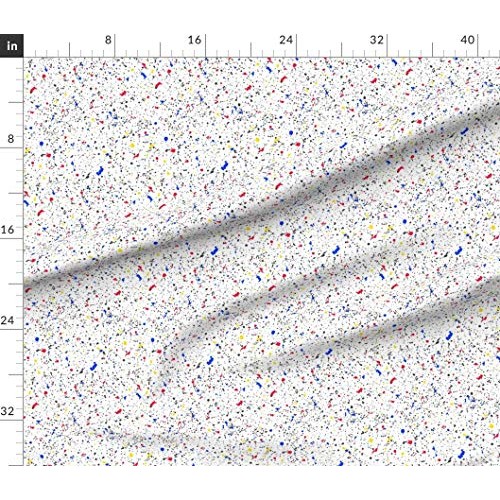 Spoonflower Fabric - Paint Splatter Abstract Geometric Color 1980s...