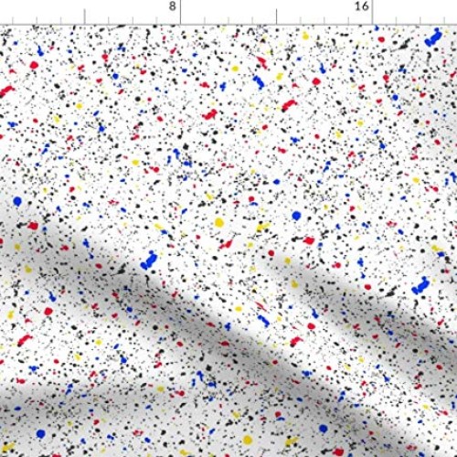 Spoonflower Fabric - Paint Splatter Abstract Geometric Color 1980s...
