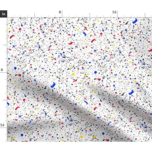 Spoonflower Fabric - Paint Splatter Abstract Geometric Color 1980s...