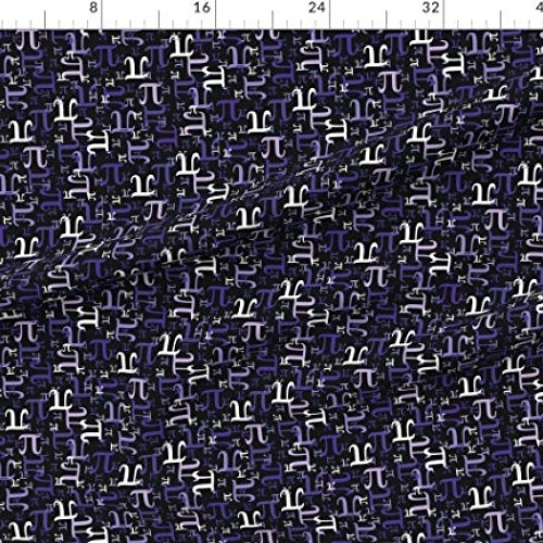 Spoonflower Fabric - Pi Purple Math Day Geek Nerd Printed on Petal...
