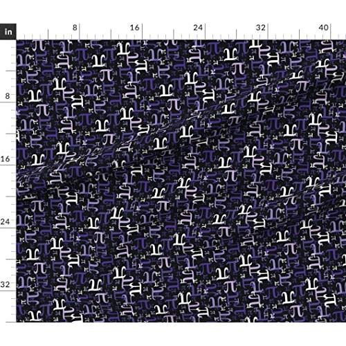 Spoonflower Fabric - Pi Purple Math Day Geek Nerd Printed on Petal...