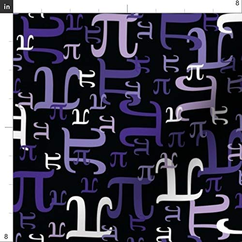 Spoonflower Fabric - Pi Purple Math Day Geek Nerd Printed on Petal...