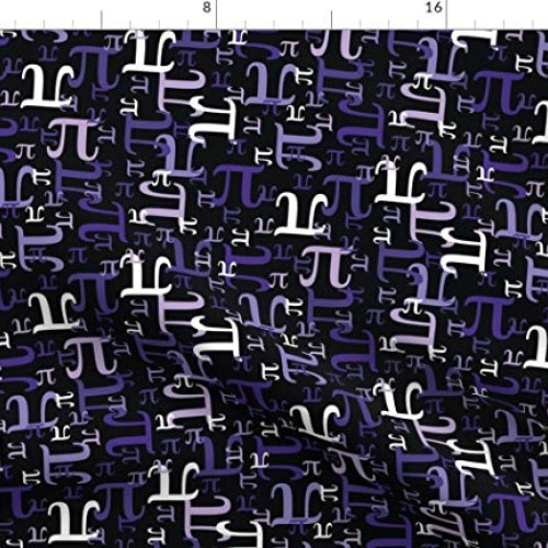 Spoonflower Fabric - Pi Purple Math Day Geek Nerd Printed on Petal...