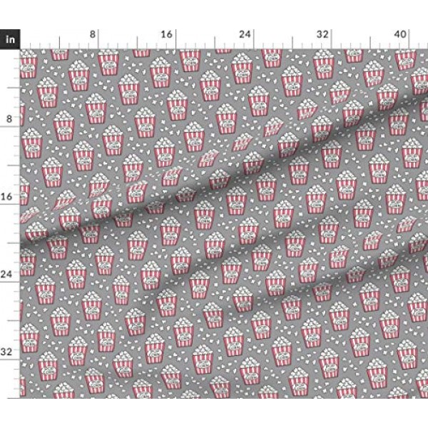 Spoonflower Fabric - Popcorn Gray Vintage Retro Autumn Fall Spring...