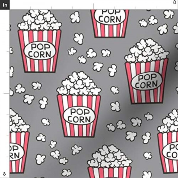 Spoonflower Fabric - Popcorn Gray Vintage Retro Autumn Fall Spring...