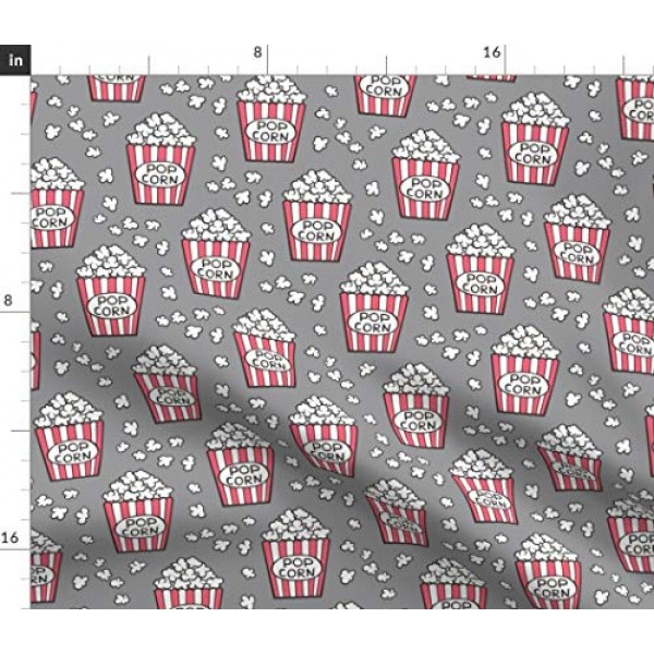Spoonflower Fabric - Popcorn Gray Vintage Retro Autumn Fall Spring...