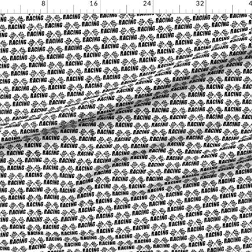 Spoonflower Fabric - Racing Flag Car Checkered Printed on Petal Si...