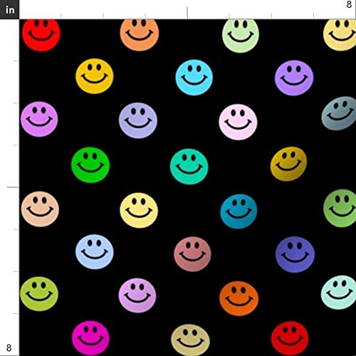 Spoonflower Fabric - Rainbow Polka Dot Pattern Face Colorful Multi...