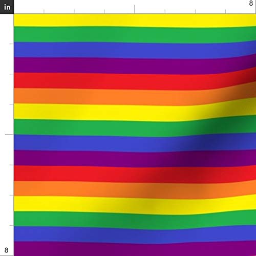 Spoonflower Fabric - Rainbow Pride Stripes LGBT Gay Flag Striped P...