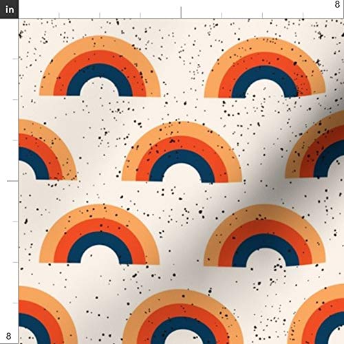 Spoonflower Fabric - Rainbow Vintage Retro Scandinavian Mid Centur...