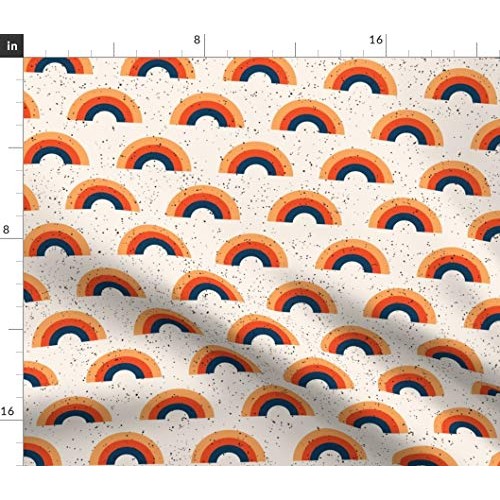 Spoonflower Fabric - Rainbow Vintage Retro Scandinavian Mid Centur...