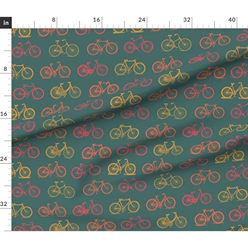 Spoonflower Fabric - Retro Antique Bicycles Large Bike Bicycle Pat...