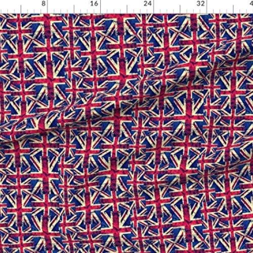 Spoonflower Fabric - Retro British Flags Large Quilt Flag England ...