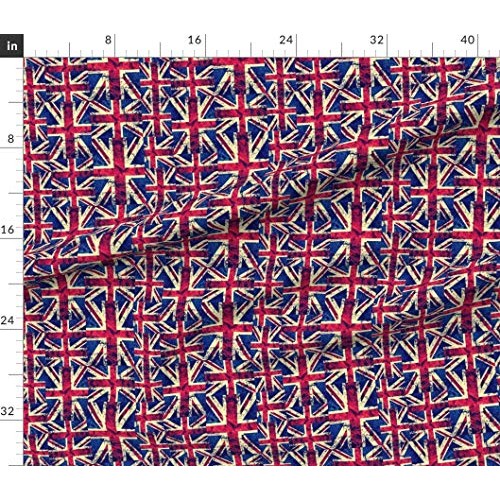 Spoonflower Fabric - Retro British Flags Large Quilt Flag England ...
