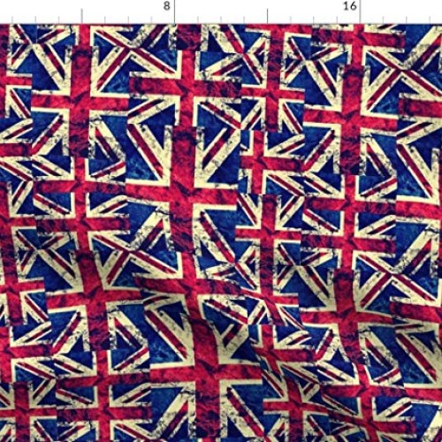 Spoonflower Fabric - Retro British Flags Large Quilt Flag England ...