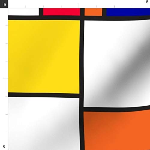 Spoonflower Fabric - Retro Mod Color Blocking Line Pattern Geometr...