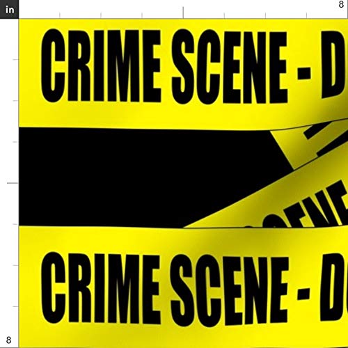 Spoonflower Fabric - Scene Out Tape Pop Art Caution Novelty Printe...