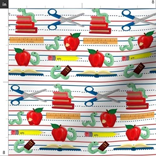 Spoonflower Fabric - School Kids Book Back Teacher Classroom Sciss...
