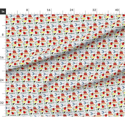 Spoonflower Fabric - School Kids Book Back Teacher Classroom Sciss...