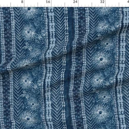 Spoonflower Fabric - Shibori Japanese Tie Dye Blue Asian Indigo St...