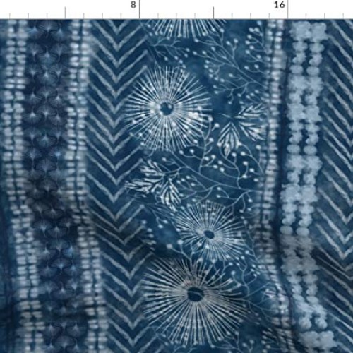 Spoonflower Fabric - Shibori Japanese Tie Dye Blue Asian Indigo St...