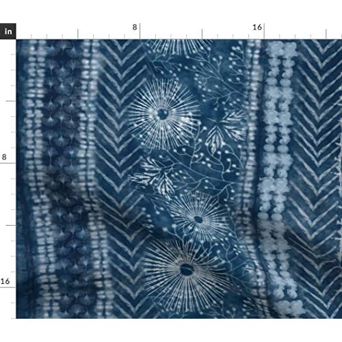 Spoonflower Fabric - Shibori Japanese Tie Dye Blue Asian Indigo St...