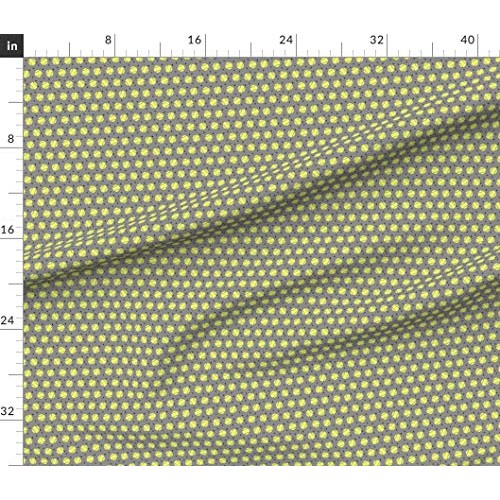 Spoonflower Fabric - Small Softball Yellow Girls Sports Ball Gray ...