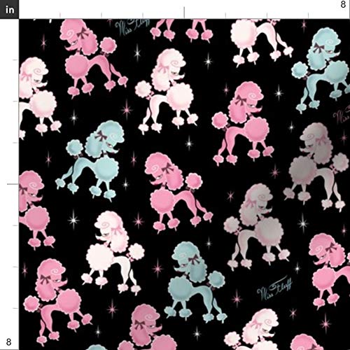 Spoonflower Fabric - Smaller Poodles Retro Poodle Pink Vintage Sty...