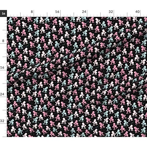 Spoonflower Fabric - Smaller Poodles Retro Poodle Pink Vintage Sty...