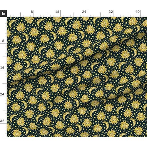 Spoonflower Fabric - Sun Moon Sky Lunar Vintage Modern Home Decor ...