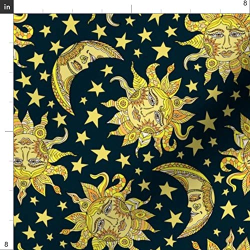 Spoonflower Fabric - Sun Moon Sky Lunar Vintage Modern Home Decor ...