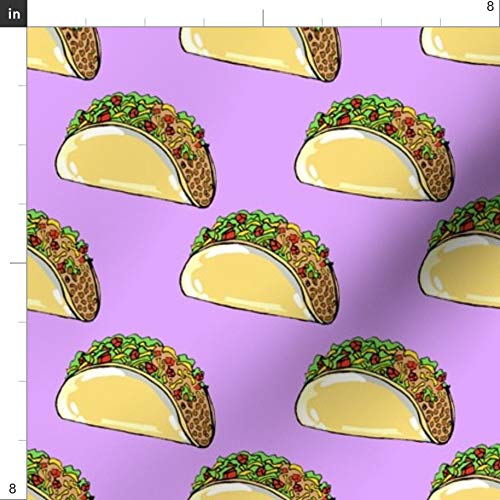 Spoonflower Fabric - Tacos Purple Taco Food Novelty Mexican Hipste...
