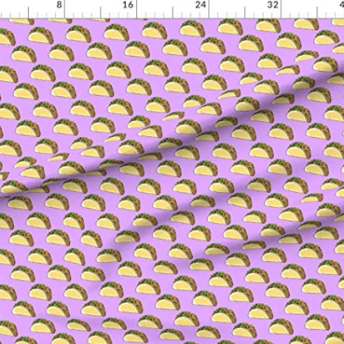 Spoonflower Fabric - Tacos Purple Taco Food Novelty Mexican Hipste...