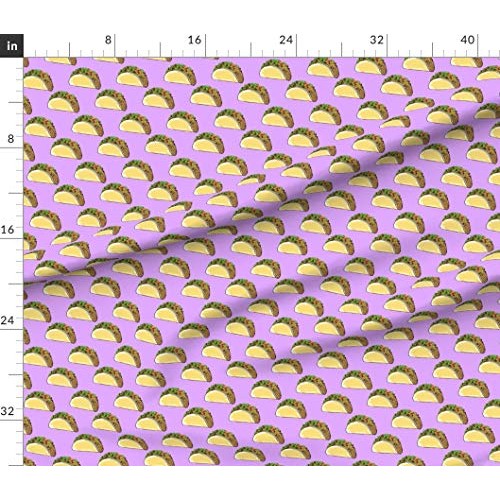 Spoonflower Fabric - Tacos Purple Taco Food Novelty Mexican Hipste...