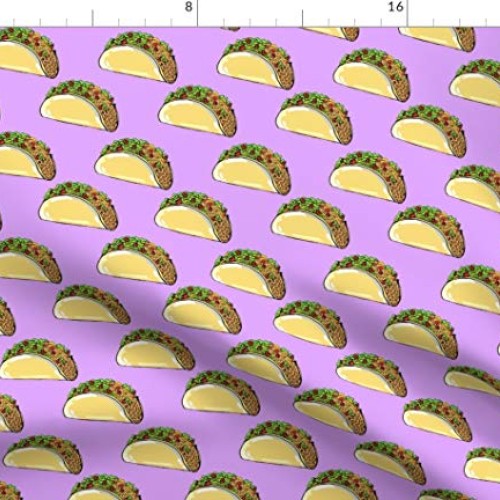 Spoonflower Fabric - Tacos Purple Taco Food Novelty Mexican Hipste...