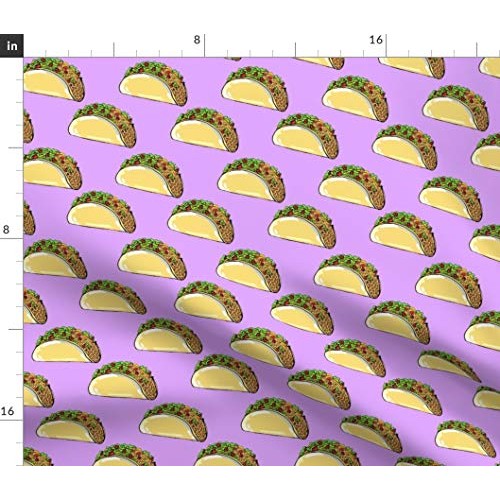 Spoonflower Fabric - Tacos Purple Taco Food Novelty Mexican Hipste...