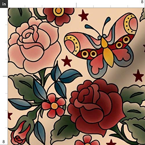 Spoonflower Fabric - Tattoo You Steampunk Gothic Vintage Romantic ...