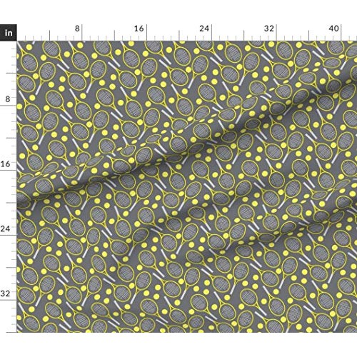 Spoonflower Fabric - Tennis Small Sports Outdoor Racket Balls Fun ...