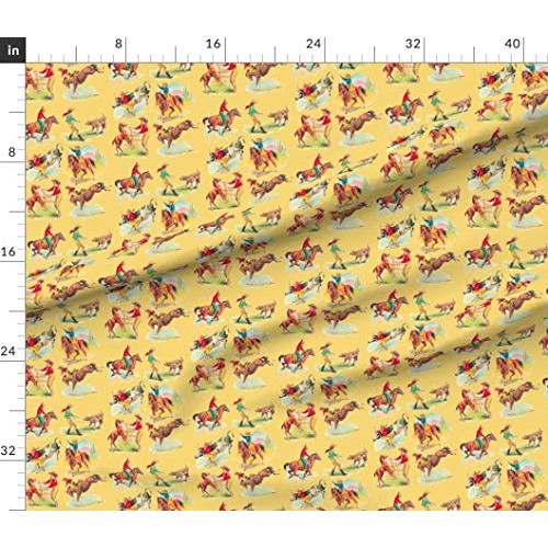 Spoonflower Fabric - Vintage Inspired, Western, Cowboy, Cowgirl, W...
