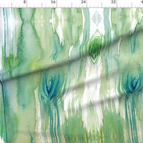 Spoonflower Fabric - Wood Abstract Watercolor Grain Cabin Contempo...