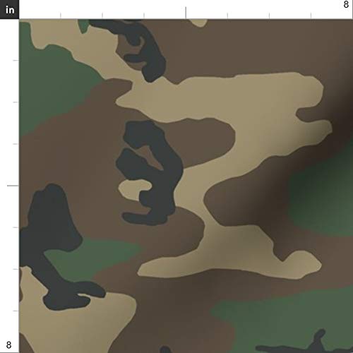 Spoonflower Fabric - Woodland Camo Army Abstract Printed on Petal ...