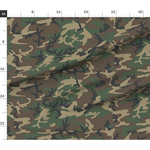 Spoonflower Fabric - Woodland Camo Army Abstract Printed on Petal ...
