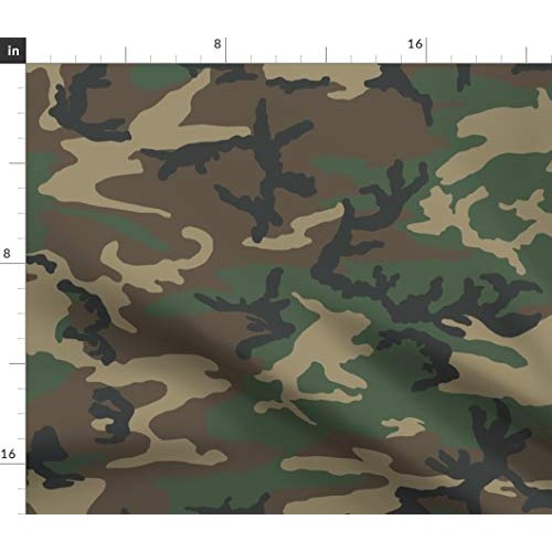 Spoonflower Fabric - Woodland Camo Army Abstract Printed on Petal ...